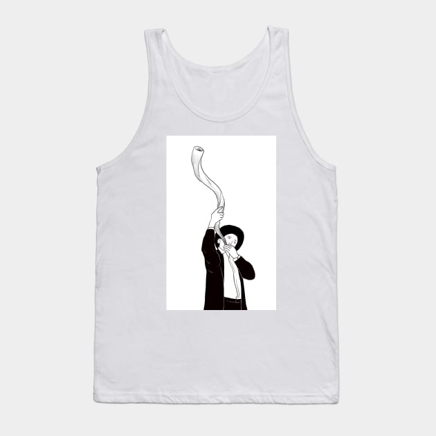 Blowing in Shofar Tank Top by argiropulo